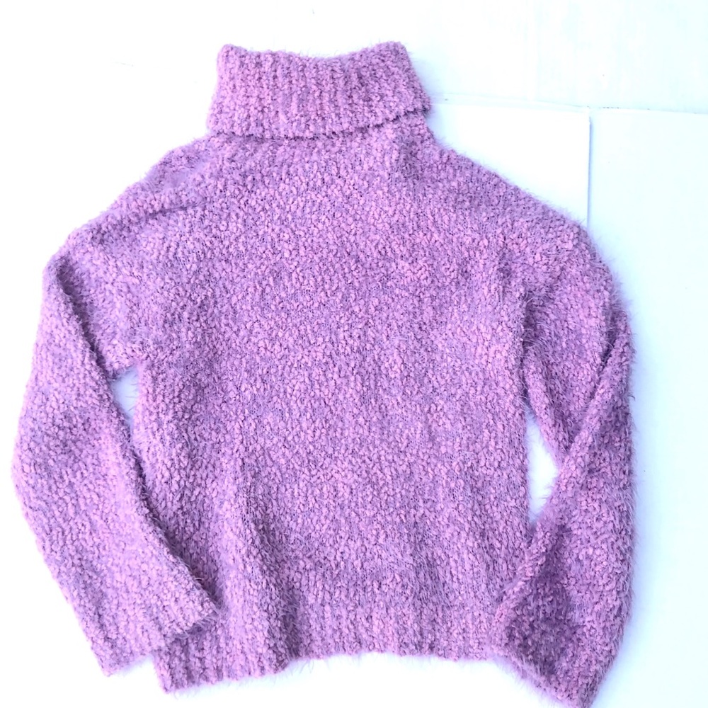 NWOT ABOUND LAVENDER FUZZY TURTLENECK SWEATER - Picture 1 of 8